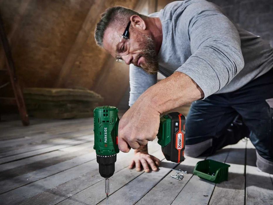 Parkside Акумулаторен пробивен винтоверт 20V с батерия и зарядно