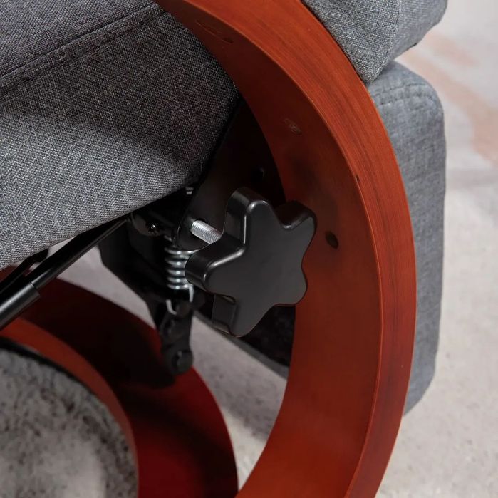 HOMCOM Фотьойл с разтегателна облегалка със сгъваема поставка за крака