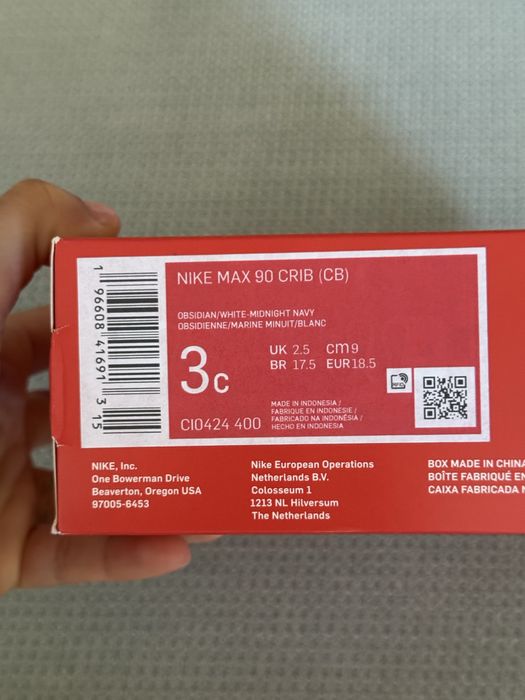 Бебешки обувки Nike max 90 Crib CB OBSIDIAN/NAVY
