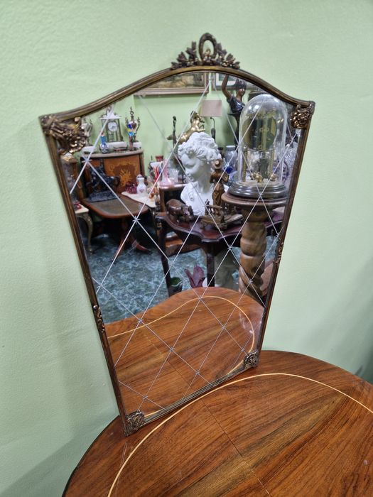 Страхотно антикварно английско бронзово огледало