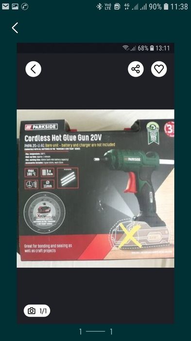 Pistol de lipit cu silicon ,cu baton plastic parkside