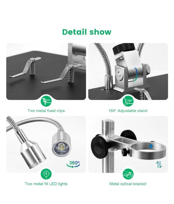 Microscop digital Afisaj LCD de 7 inchi, Marire 260X, Camera de 2 MP