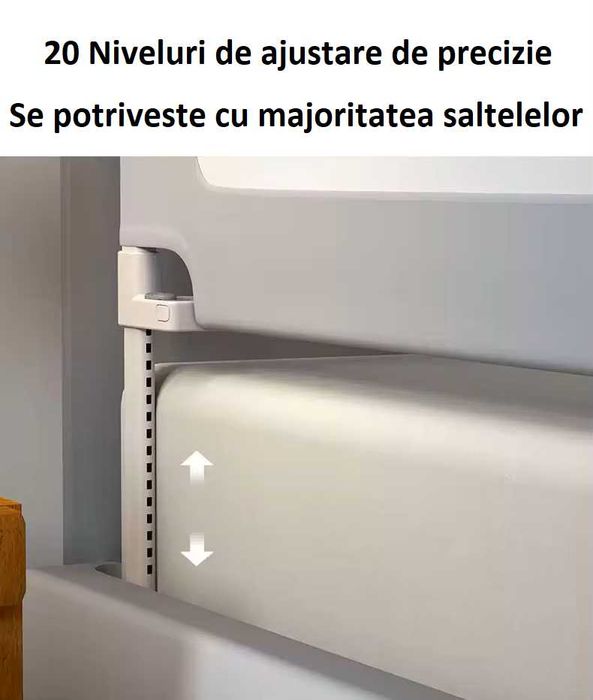 Barieră protecție pat copii pliabilă, metalică, 150 si 180 CM