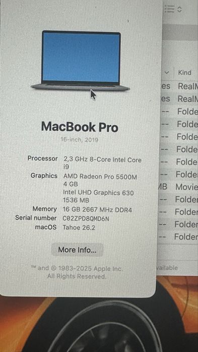 MacBook Pro 16 2019 1T ssd