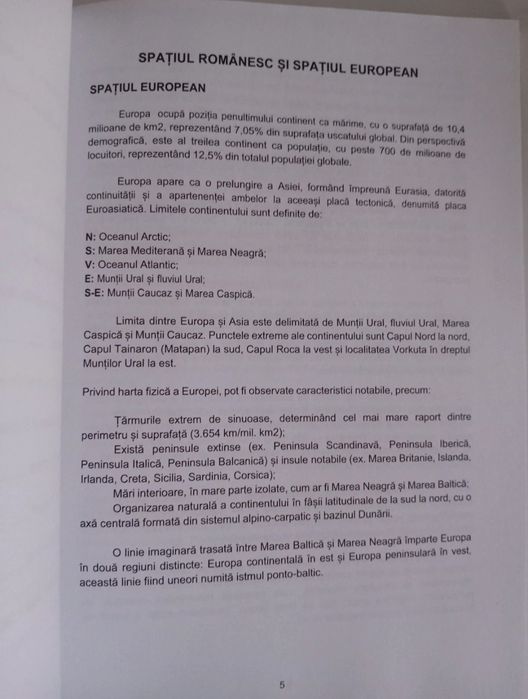 Materia structurată pentru bacalaureat - Geografie