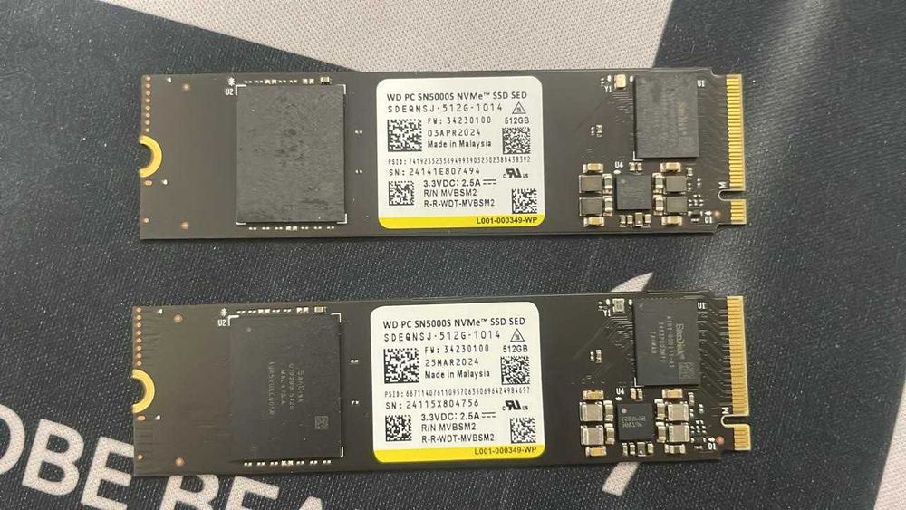 Продам SSD Western Digital M.2 NVMe 512Gb.