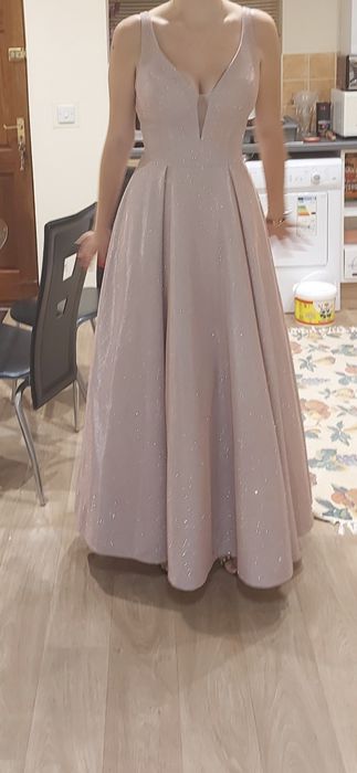 Rochie ocazie roz pudra, marimea s