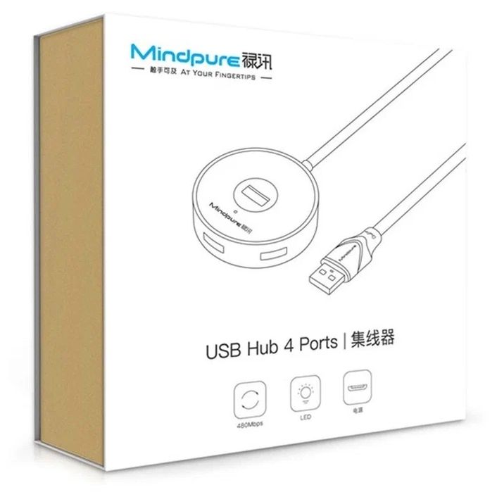 USB-хаб Mindpure с 4 портами: 3.20 у.е. - Periferiya qurilmalari Toshkent на Olx