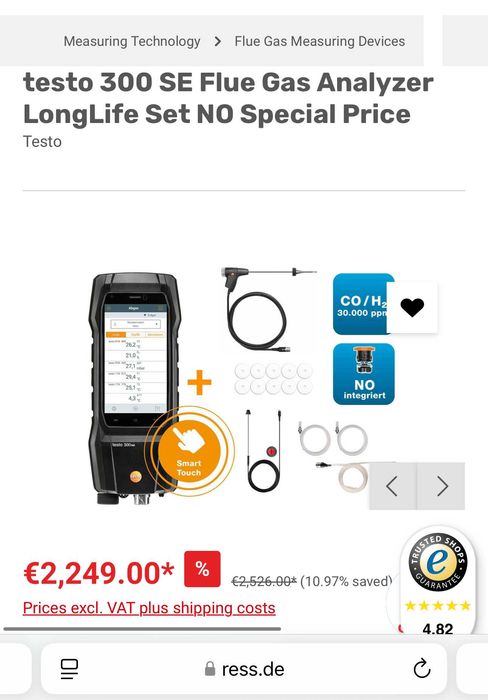 Testo 300 Longlife с bluetooth - Газ анализтор с тъч скрийн перфектен!