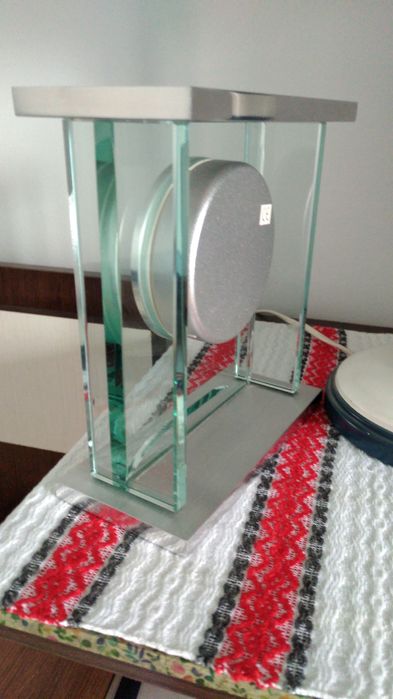 London Clock Company. Silver Flat Top Mantel Clock Ceas Sticla