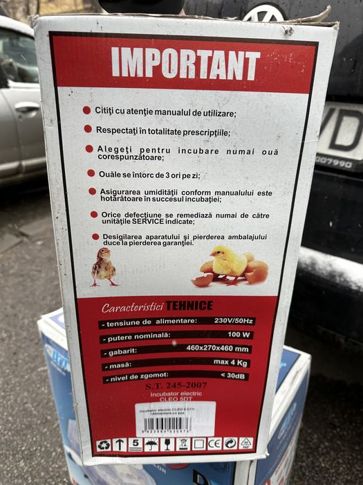 Incubator Cleo 5 DTh cu afișajul temp. și umiditate , apa din ext.