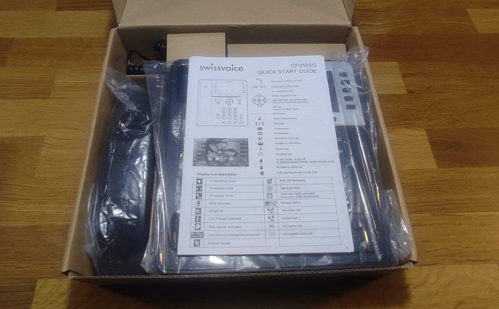 Telefon IP, Telefon Fix VOIP - SWISSVOICE CP2505G Color - 6 Linii SIP