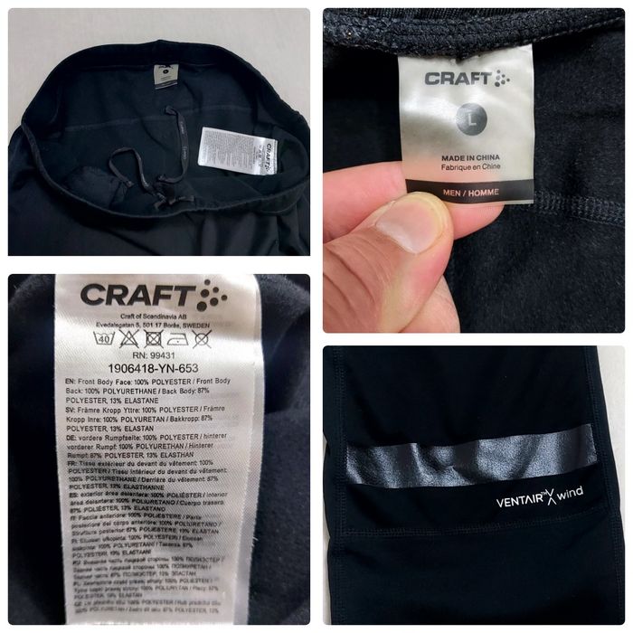 Pantaloni funcționali CRAFT Ventair X Wind, Stretch, măsura L bărbați