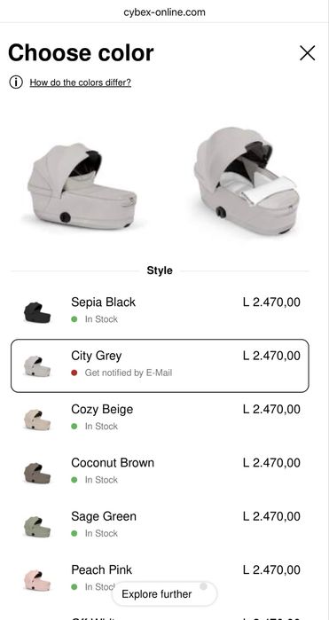 Landou Cybex Priam Luxe Grey-ca nou