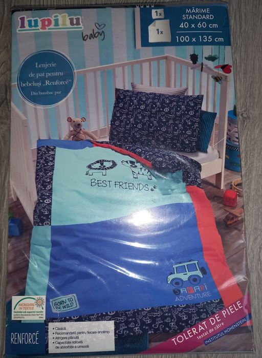 Lenjerie pătuț bebe, noua