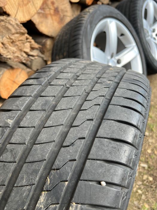 Set 4 jante originale Audi aliaj + anvelope vară, 5 spițe