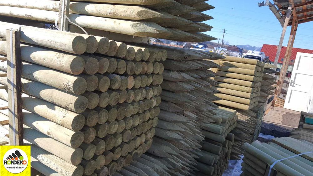 Tutori si Spalieri din Lemn Rotund Tratat, pentru Pomicultura