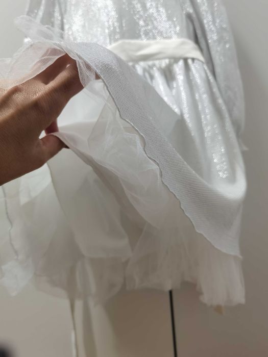 Rochita argintie Craciun sau serbare fetite