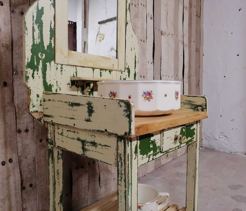 REDUCERE - Mobilier baie lemn/Corp Chiuveta/Toaleta veche cu oglinda