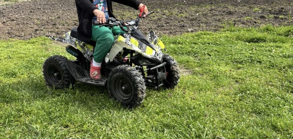 ATV copii49ccKXD PRO GermanyRaptor,demaror,automata-1,6inch,2timpi, Verde Grafitti