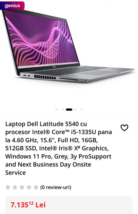 Fane Amanet: Laptop Dell Latitude 5540 i5-1335U 16GB 512GB SSD Nou