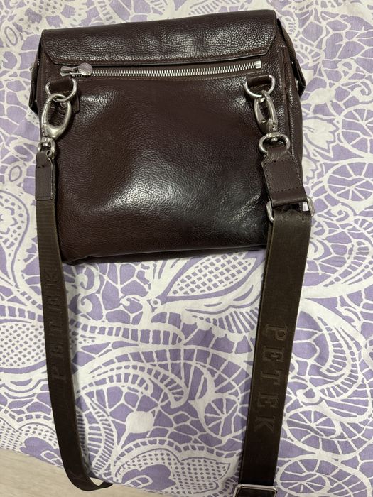 Чанта кафява за през рамо, естествена кожа, petek/петек/