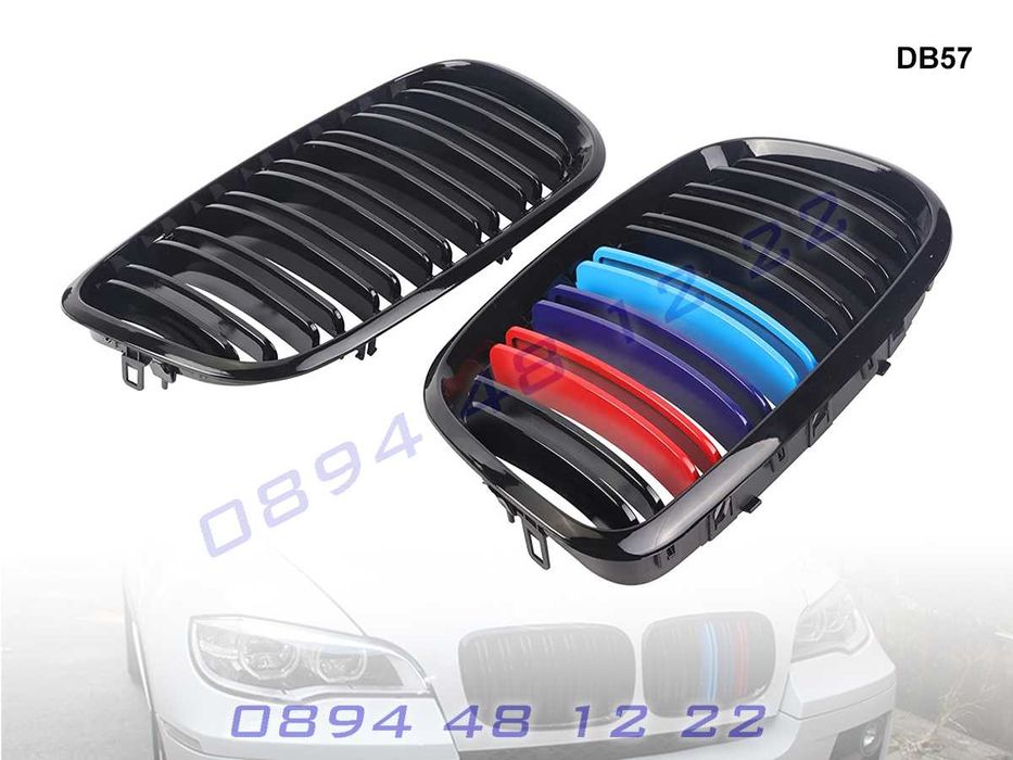 Двойни Цветни М X5 X6 Бъбреци Решетки BMW E70 E71 БМВ Е70 Е71 Х5 Х6