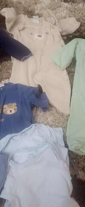 Бебешки дрехи 2 големи плика за момче 0-6м