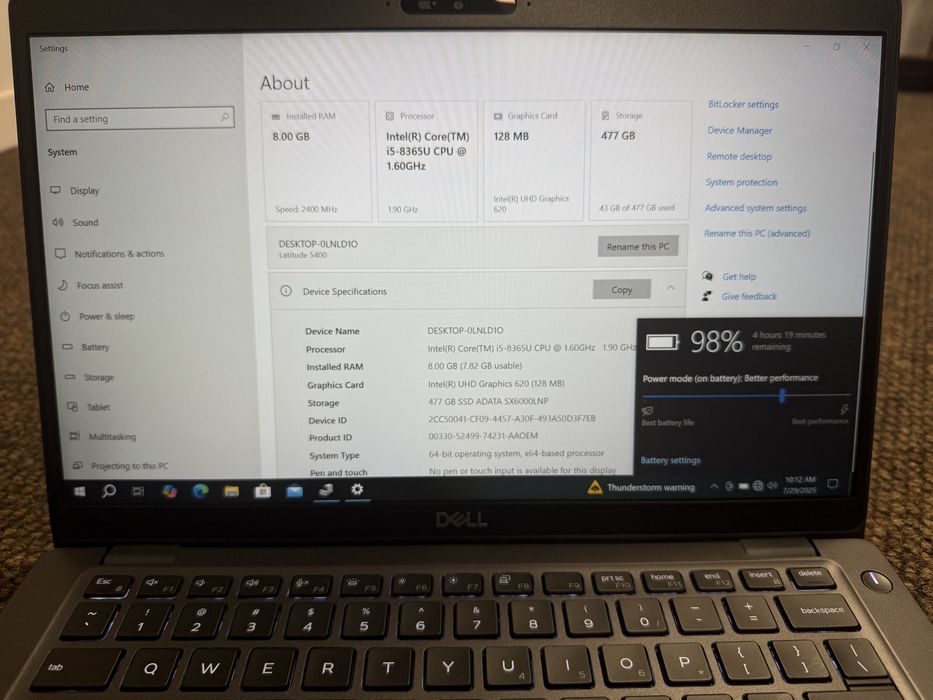 Laptop DELL Latitude 5400, 14" Full HD, i5-8365U, 512GB SSD, 8GB RAM