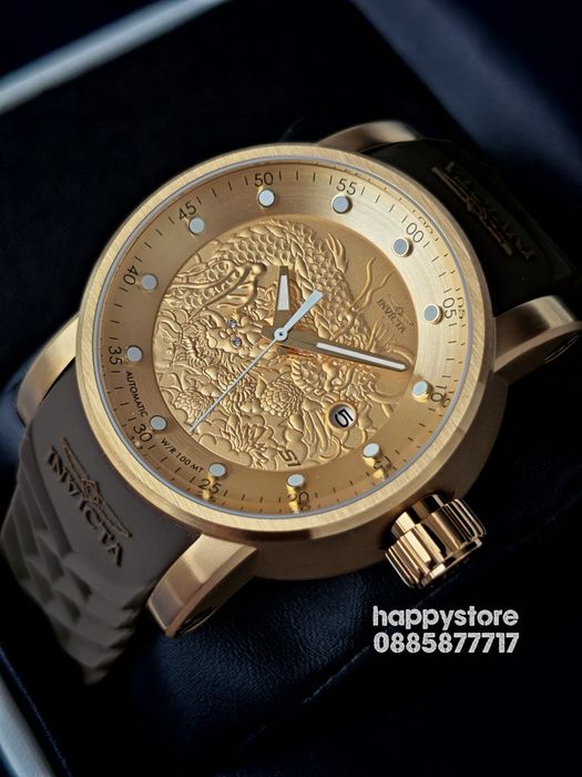 INVICTA Yakuza Gold/Brown automatic 48 mm, Инвикта нов ръчен часовник