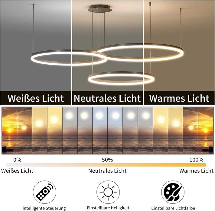 Mikeru черен LED полилей 40/60/80см димируем с функция памет