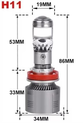 Лед крушки с лупа А80 за фарове Н11 Canbus 12-24V 220W 30000LM 5700К
