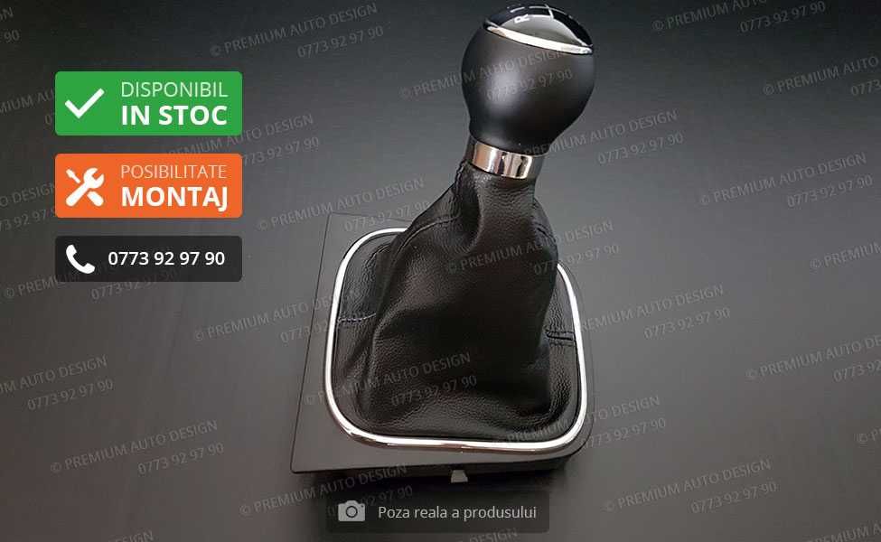 Schimbator viteze PIELE NATURALA - Golf 5 6, Jetta, Eos, Scirocco
