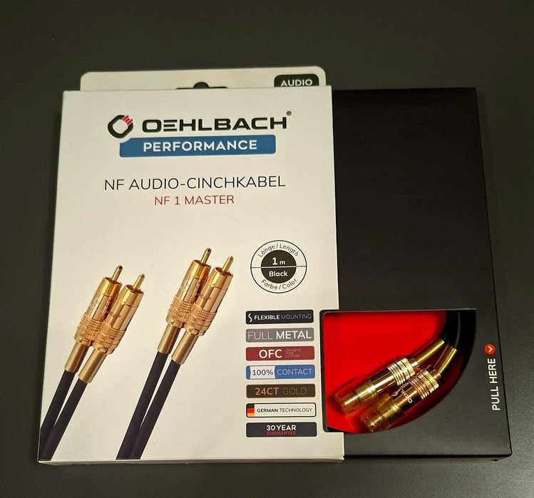 Cablu interconect audio RCA Oehlbach NF 1 Master / 1 metru - nou