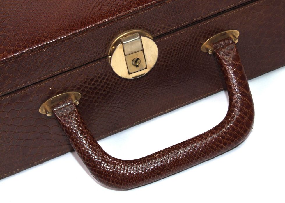 Geanta DIPLOMAT dama, piele naturala de sarpe, Made in England, ca NOUA