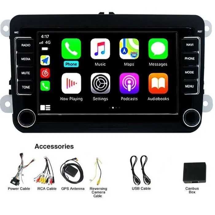 4GB Carplay VW Tiguan Touran T5 Polo Seat Leon Skoda Fabia 2 Navigatie
