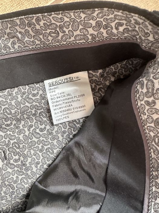 Pantaloni costum negru Seroussi Lana premium