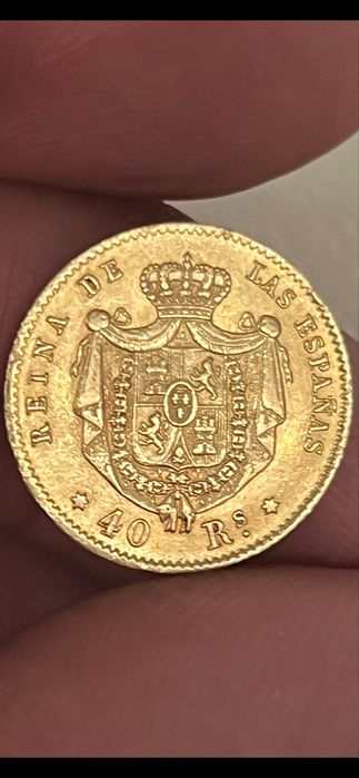 Златна монета Изабела 2-ра Испания 40 реала
