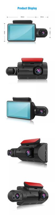 Camera auto de bord, full HD, 1080P, 2 camere, ecran IPS de 3,5 inch