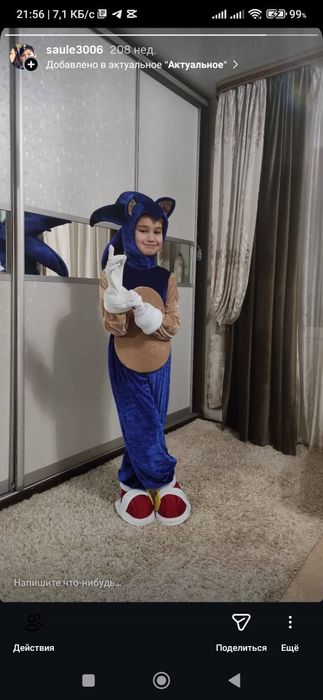 Детский костюм Соник