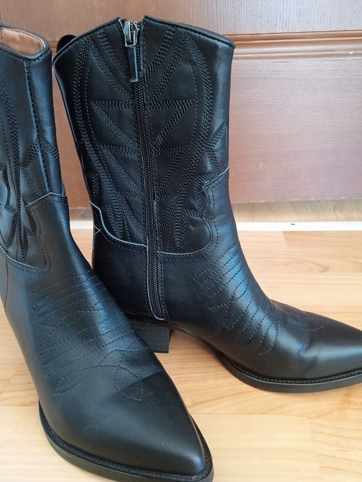 Сапожки осенние кожаные