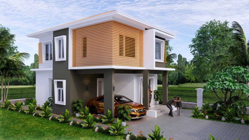 НА ИЗПЛАЩАНЕ - Двуетажна сглобяема къща с 3 спални, 108 кв. м