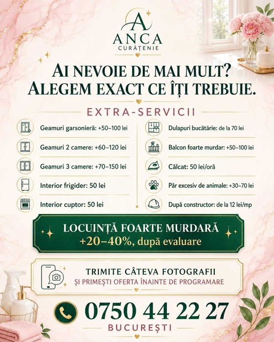 Servicii curățenie la domiciliu București – seriozitate și atenție