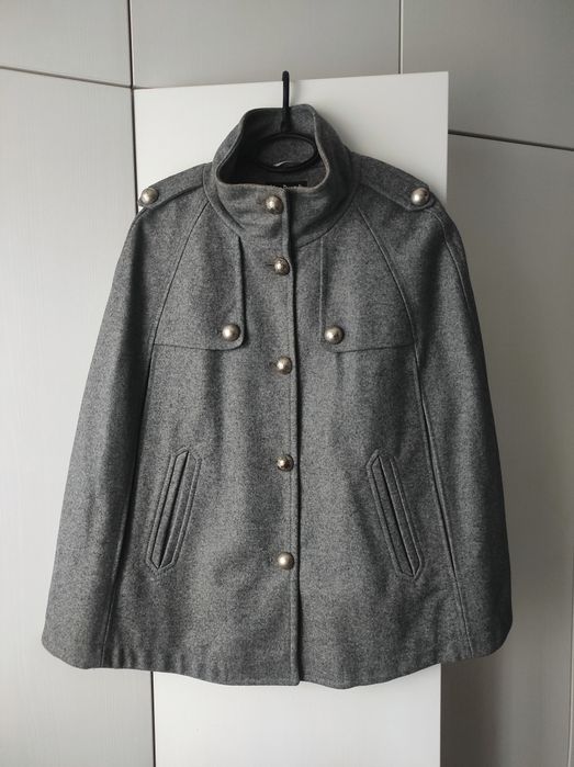Сиво палто тип пончо- вълна Max Danieli