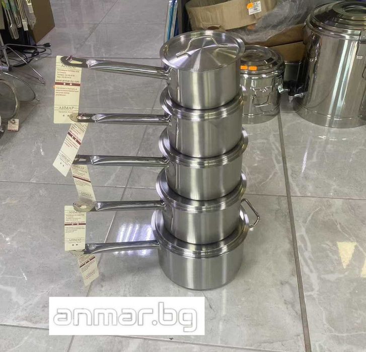 Касероли с капак, стомана 18/10, различни размери