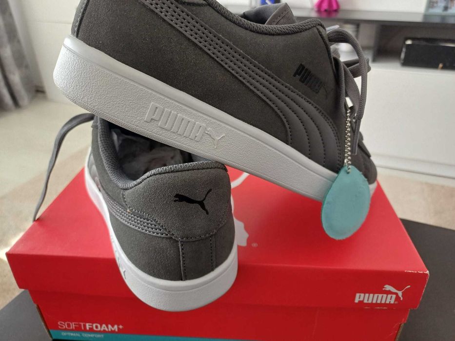 Puma Soft Foam+ ,gri,model piele intoarsa,originali,noi