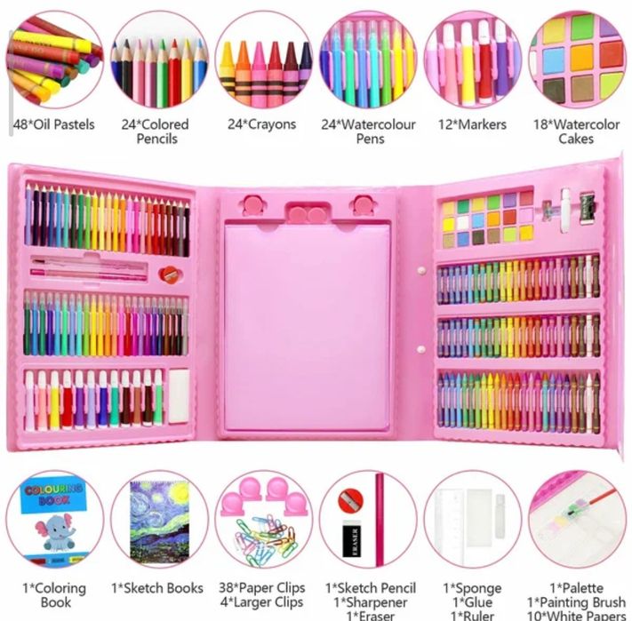 Набор для рисования 208 предметов – всё для творчества в одном кейсе