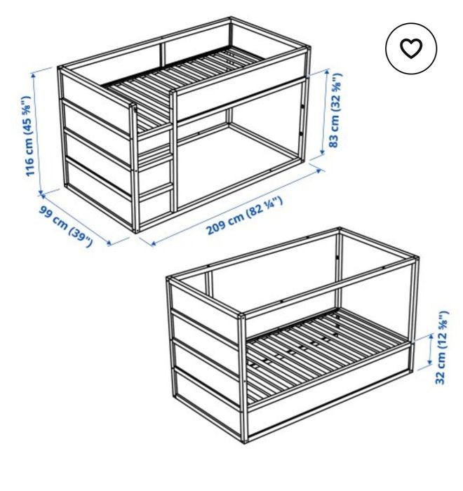 Детско легло  IKEA Kura 200х90