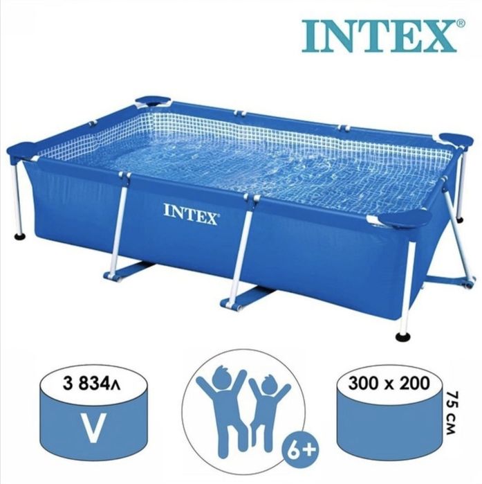 Каркасный бассейн Intex 300х200х75см
