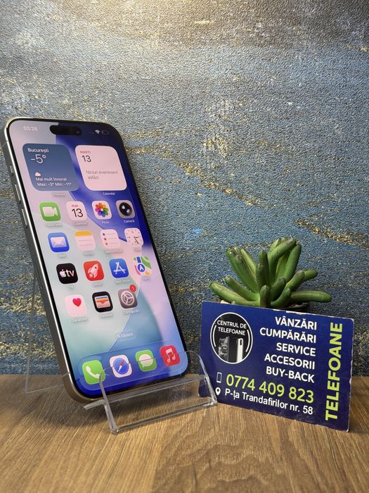 Iphone 15 pro max/256gb/2 Ani Garantie Centrul de Telefoane/rate